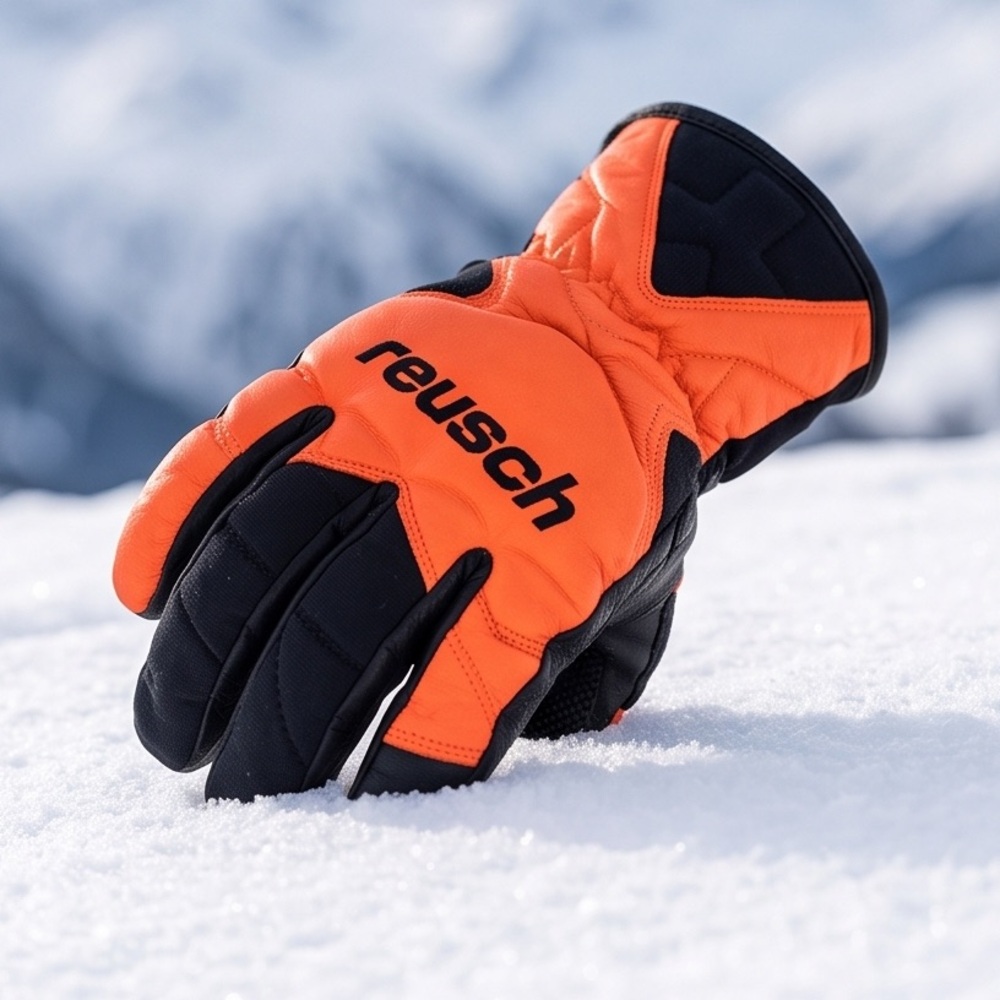 REUSCH UNISEX X-CALIBUR GIANT SLALOM CORAL LEATHER SKI GLOVES